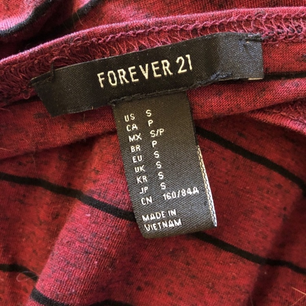 Forever 21 Maroon And Black Striped Tee - Picture 8 of 8